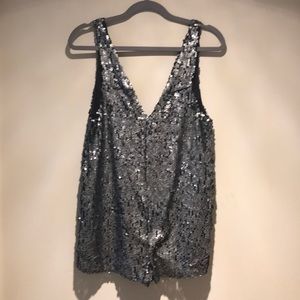 Silver Sequin Romper